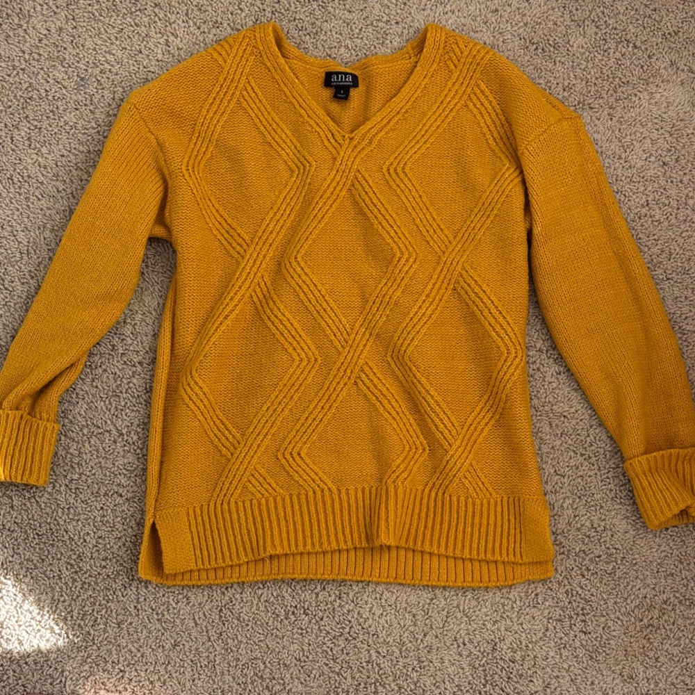 a.n.a Mustard V-Neck Women's Sweater